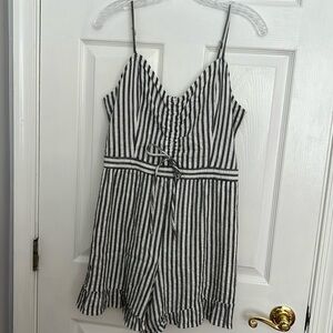 AE striped ruffle romper